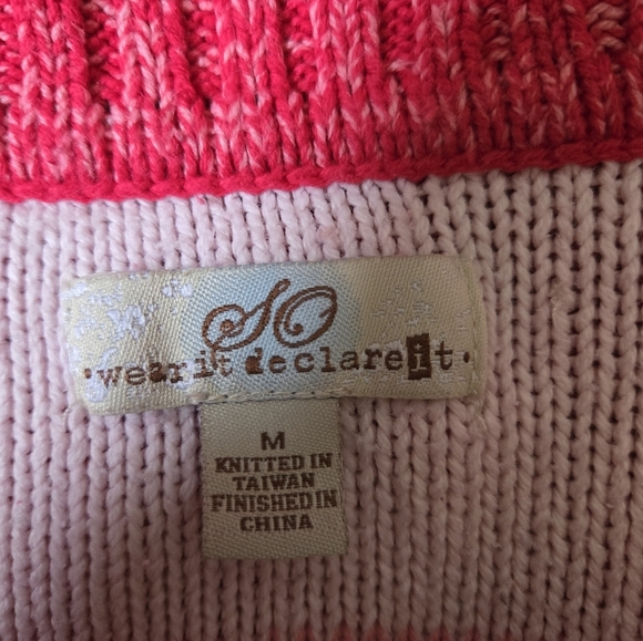 So Wear It Declare It Y2k Pink and Red Cable Knit Sweater. Size M - Picture 8 of 11